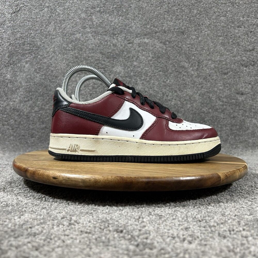 Nike Air Force 1 Low GS FD0300-600 Kids Size 4Y Red White Leather Athletic Shoes